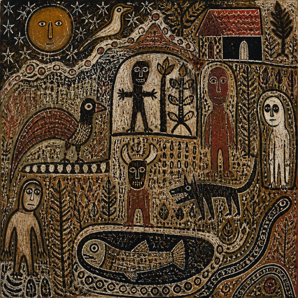 AI-generated image inspired by Art Brut