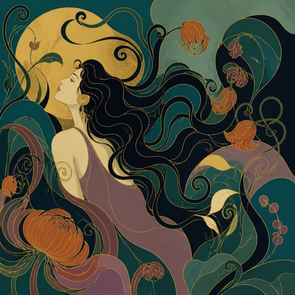 AI-generated image inspired by Art Nouveau