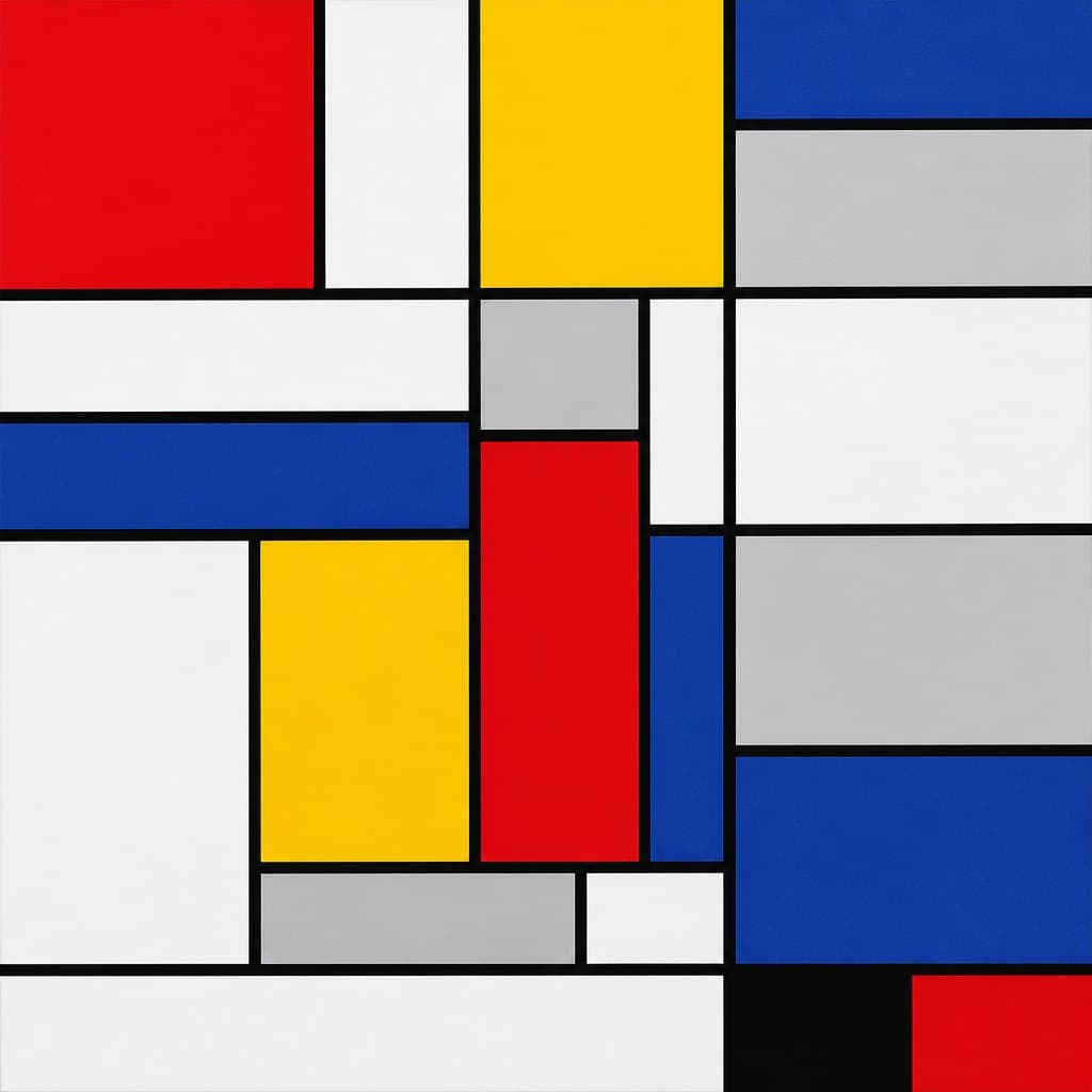 AI-generated image inspired by De Stijl