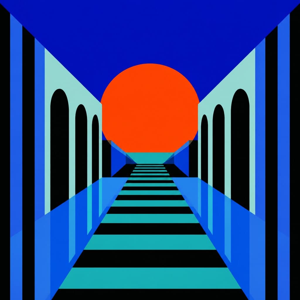 AI-generated image inspired by Hard-Edge Painting