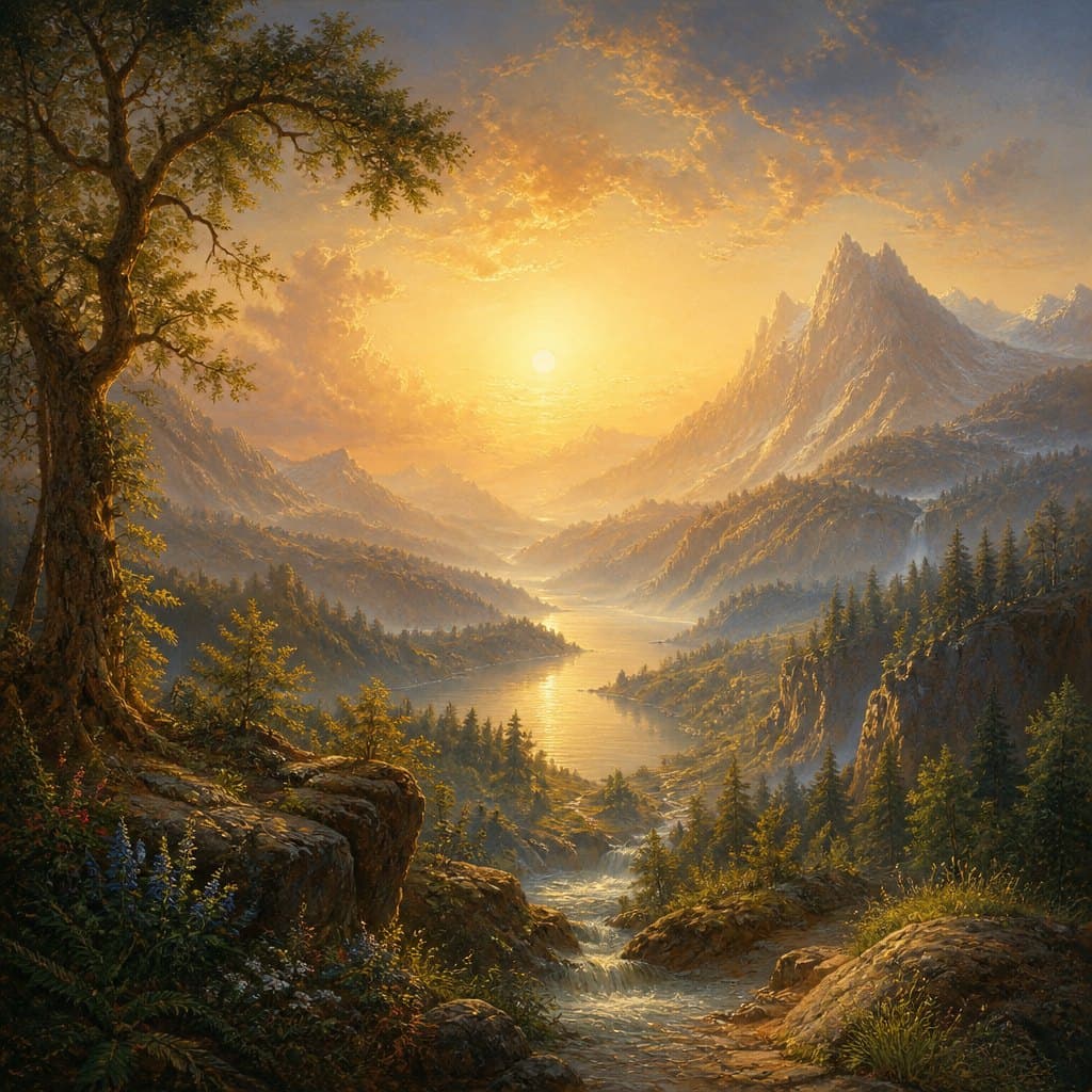 AI-generated image inspired by Hudson River School