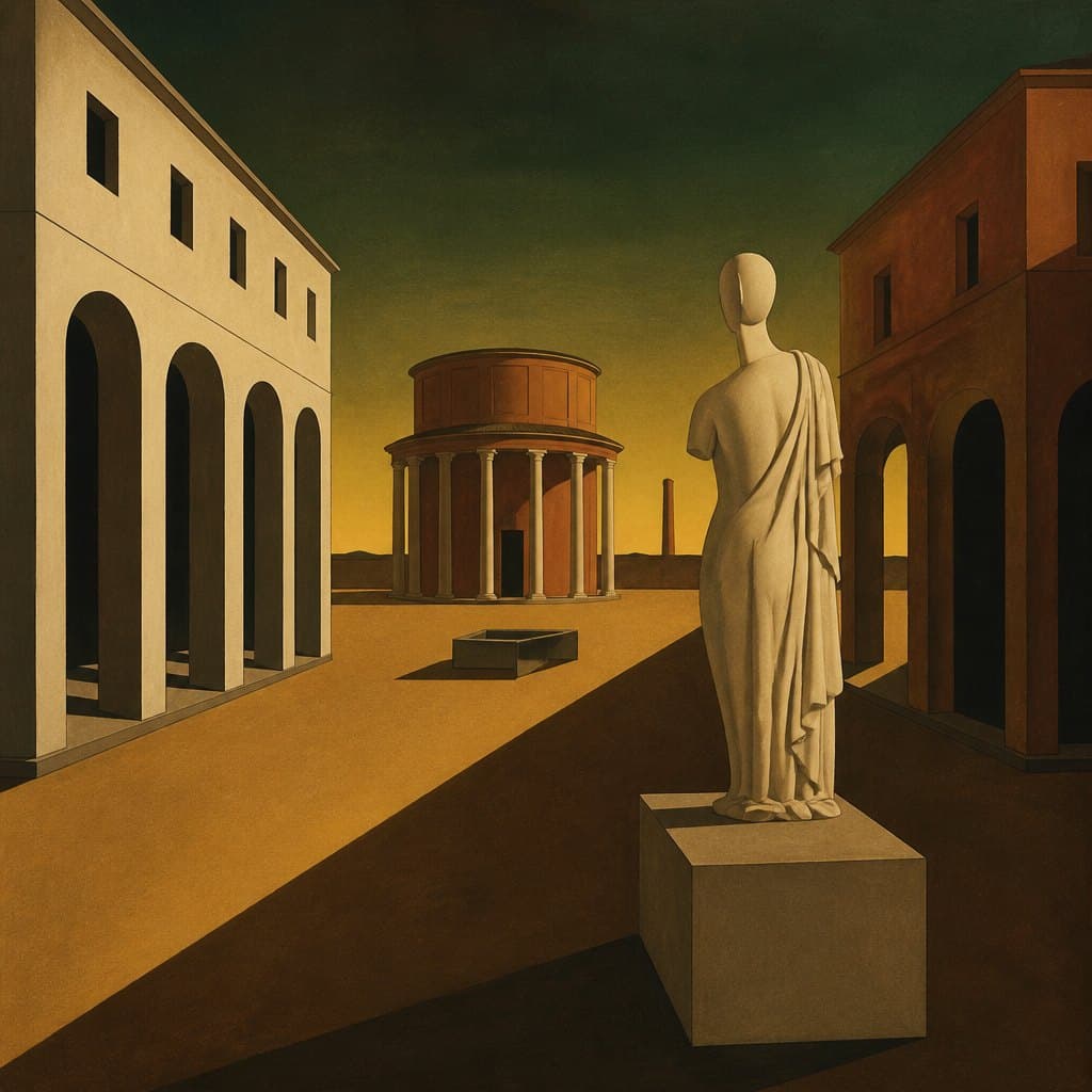AI-generated image inspired by Metaphysical Painting