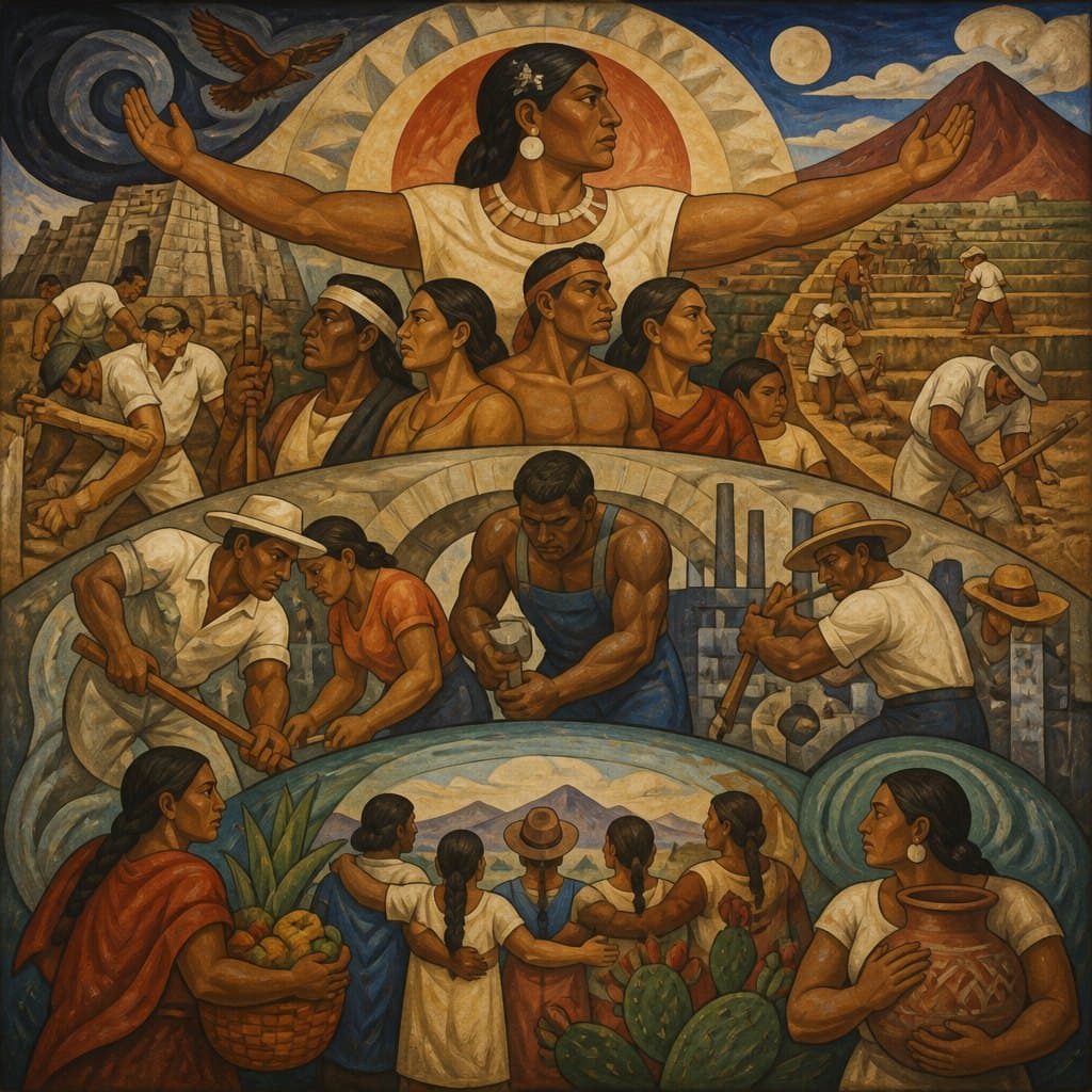 AI-generated image inspired by Mexican Muralism