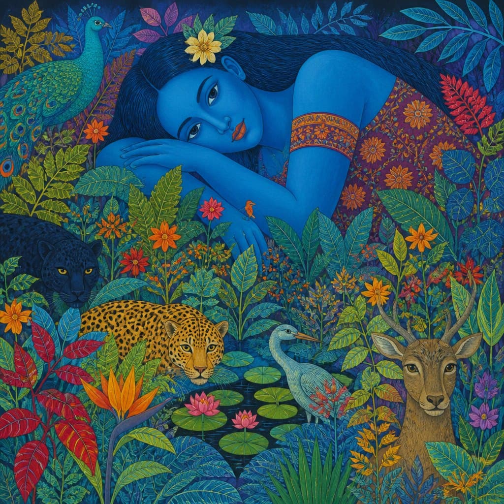 AI-generated image inspired by Naïve Art