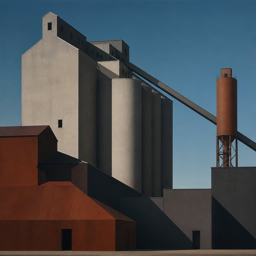 AI-generated image inspired by Precisionism