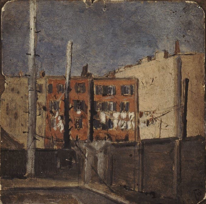 1887 backyard image — Ashcan School artwork