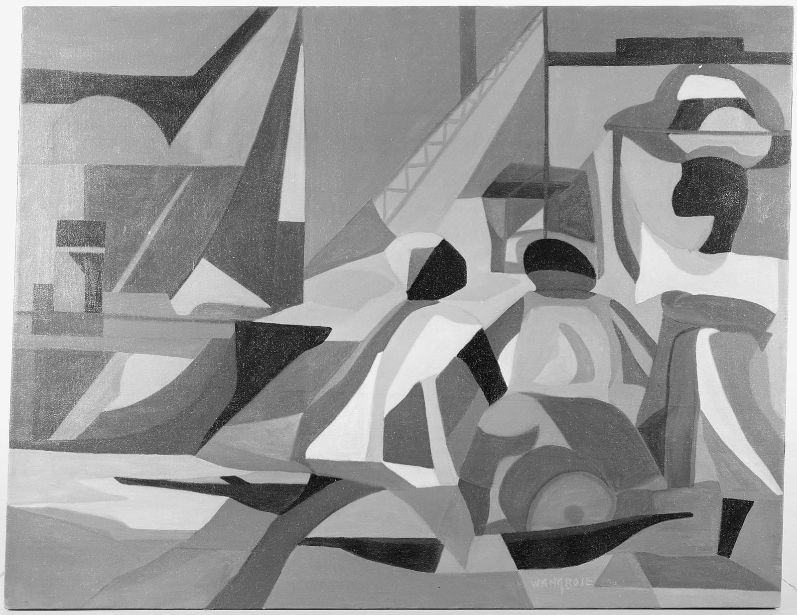 "At the Wharf" — Cubism artwork