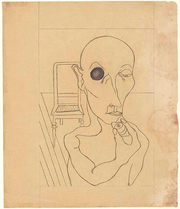Angelika Hoerle Mann mit Auge — Dada artwork