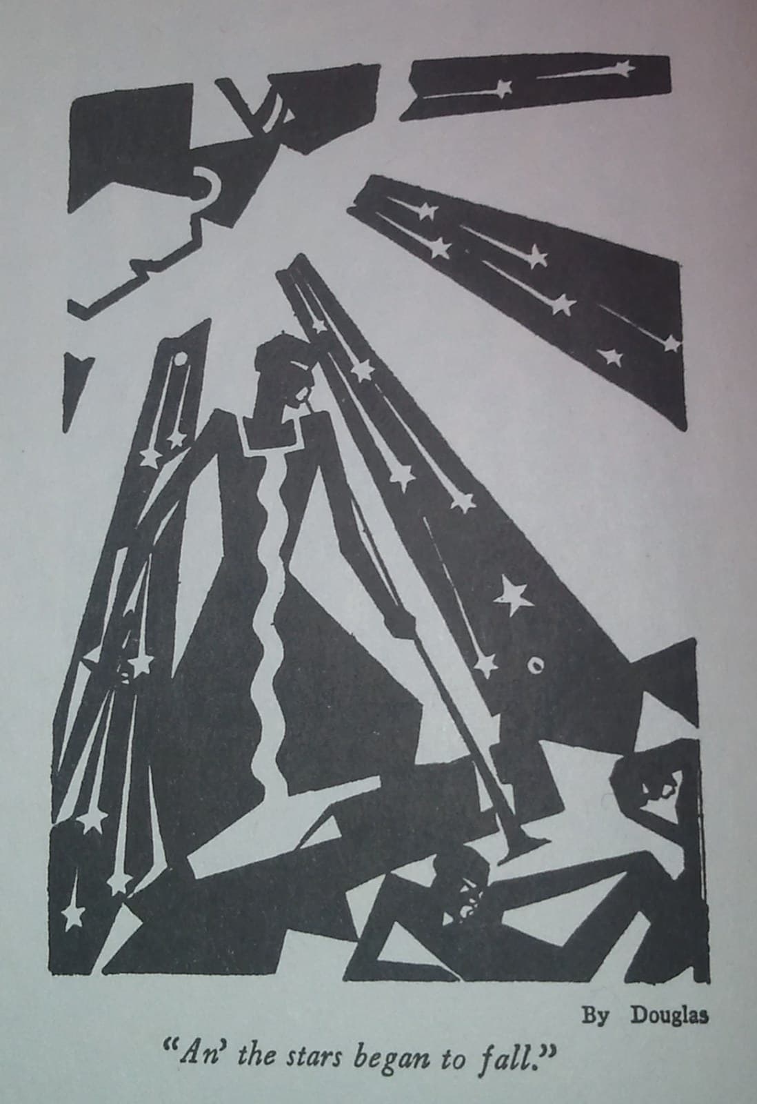 "An' the stars began to fall." by Aaron Douglas — Harlem Renaissance artwork
