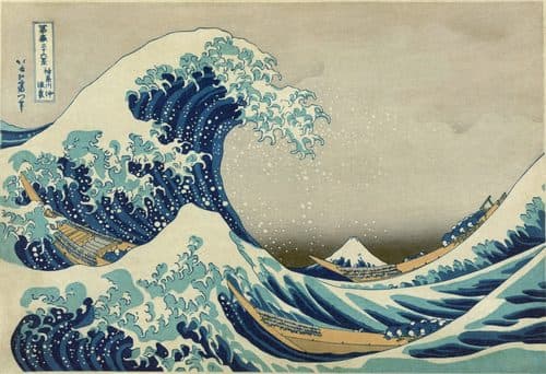 Japanese:  『神奈川沖浪裏』 - Kanagawa oki nami uratitle QS:P1476,ja:"神奈川沖浪裏"label QS:Lja,"神奈川沖浪裏"; The Great Wave off Kanagawa — Japonisme