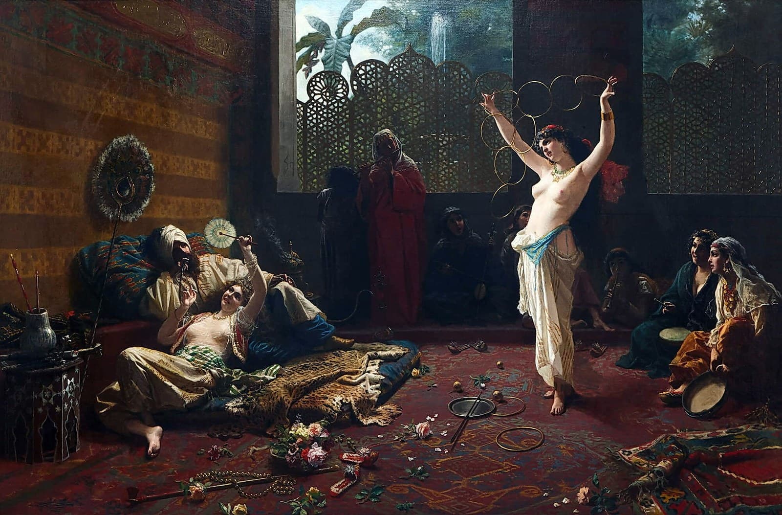 "Une soirée oisive au sérail" by Giacomo Mantegazza — Orientalism artwork