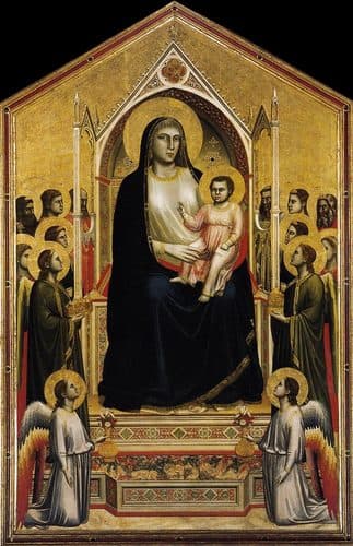 Madonna Enthroned (Ognissanti Madonna) title QS:P1476,en:"Madonna Enthroned (Ognissanti Madonna) "label QS:Len,"Madonna Enthroned (Ognissanti Madonna) "label QS:Lit,"Maestà di Ognissanti"label QS:Lhu,"Ognissanti Madonna"label QS:Lde,"Ognissanti-Madonna"label QS:Lsr-el,"Bogorodica Onjisanti"label QS:Lsr-ec,"Богородица Оњисанти"label QS:Lzh,"聖像 (喬托)"label QS:Lsr,"Богородица Оњисанти"label QS:Lsl,"Ognissanti Madona"label QS:Lja,"オンニサンティの聖母"label QS:Lru,"Мадонна Оньиссанти"label QS:Lpl,"Madonna z Dzieciątkiem"label QS:Luk,"Мадонна Оньїсанті"label QS:Lnl,"Ognissanti Madonna"label QS:Lpt,"Majestade de Todos os Santos"label QS:Lca,"Maestà di Ognissanti"label QS:Les,"Maestà di Ognissanti"label QS:Lfr,"Vierge d'Ognissanti"label QS:Lar,"العذراء المتوجة (لوحة)"label QS:Lta,"முடிசூடிய மரியா" — Proto-Renaissance