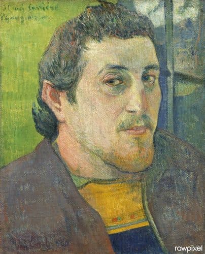 Self-Portrait Dedicated to Carrière (1888) by Paul Gauguin. Original from The National Gallery of Art. Digitally enhanced by rawpixel. (50623825532) — Synthetism